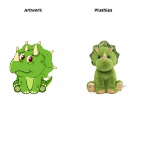 Dinosaurio verde de peluche de 24,5", Triceratops de algodón suave con 3 bebés, regalo ideal para fiesta infantil Green Dinosaur Plush 24.5 Inch Triceratops Stuffed Animal