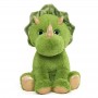 Grüner Dinosaurier-Plüsch, 62 cm großer Triceratops, weiches Baumwoll-Plüschtier mit 3 Baby-Dinosauriern