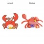 Extra Large Crab Plush Mother and Baby Sea Creature