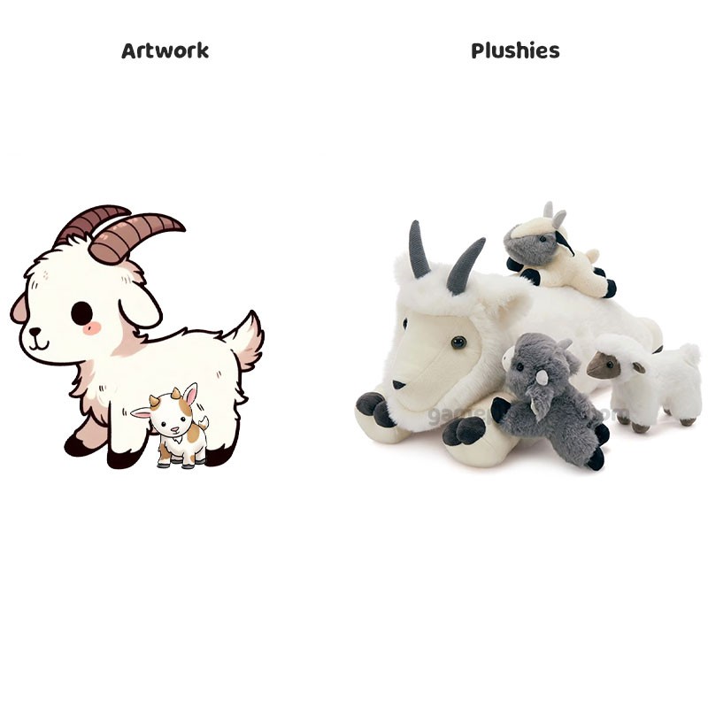 Fluffy Goat Plush Toy Family Stuffed Animal