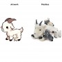 Fluffy Goat Plush Toy Family Stuffed Animal