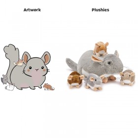 Peluche rongeur Kawaii OEM/ODM personnalisée ultra douce mère bébé chinchilla en peluche