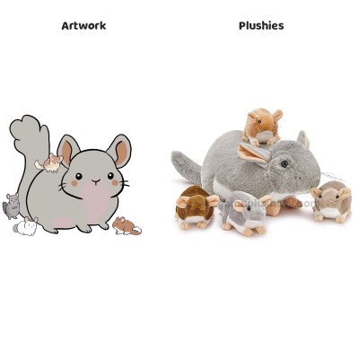 Kawaii Nager-Plüschtier OEM/ODM Individuelle Anpassung Ultraweiches Mutter-Baby-Chinchilla-Plüschtier
