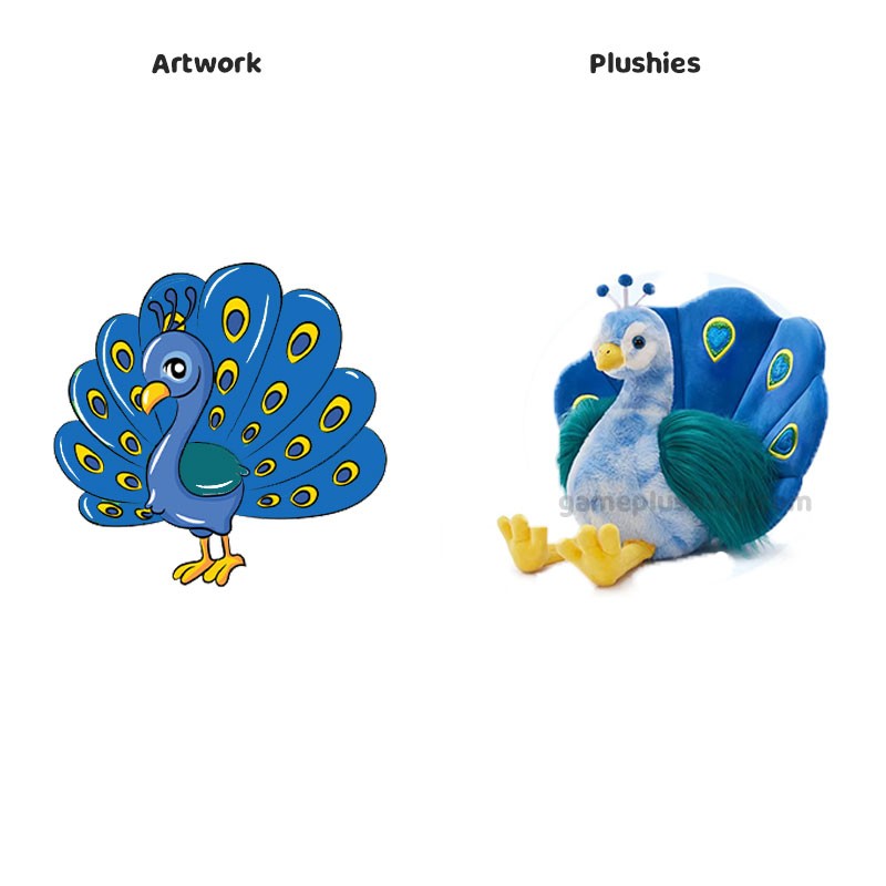 Pfauenfamilie Plüschtier-Set, Kuscheltiere für Kinder, Babyparty- und Kinderzimmerdekoration