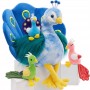 Pfauenfamilie Plüschtier-Set, Kuscheltiere für Kinder, Babyparty- und Kinderzimmerdekoration