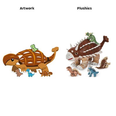 Ankylosaurus Plüschtier Premium Weiches Plüschtier Mutter & Baby Spielzeugset für Kleinkinder, Weihnachten