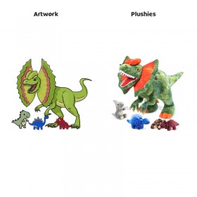 Peluche Dinosaurio Dilophosaurus – Suave y Abrazable, Premium Jurassic Park, Regalo Perfecto Premium Dinosaur Birthday Gift