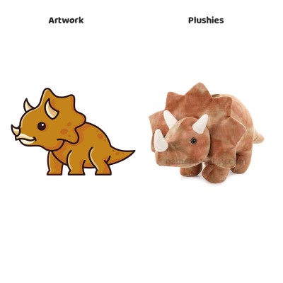 Brown Triceratops Plush Ultra Soft