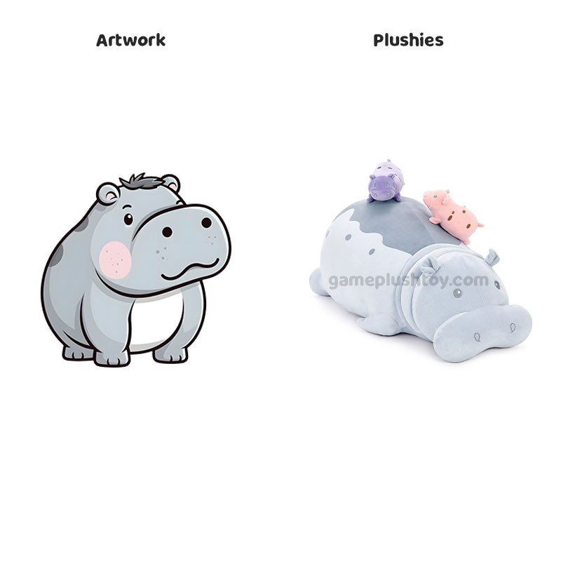 Magnetic Hippo Plush Toy