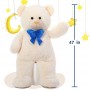 거대한 테디베어 4피트 흰색 봉제 동물 장난감 완벽한 어머니날 선물, 크리스마스, 출산 축하 선물 등