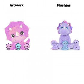 Peluches de anime (4 piezas, dinosaurio triceratops morado) – Peluche gigante Anime Soft Toys 4Pcs Purple Triceratops