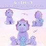 Anime Soft Toys 4Pcs Purple Triceratops