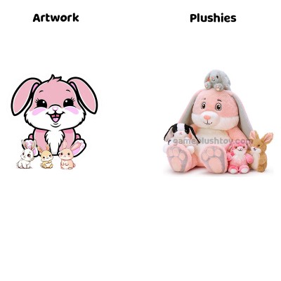 Care Bear Cuddly Toy 5Pcs 18inch Mother Rabbit & Baby Bunny Plush