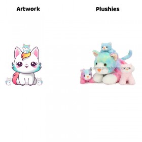 Novelty Plush 15.7-Inch Rainbow Cat