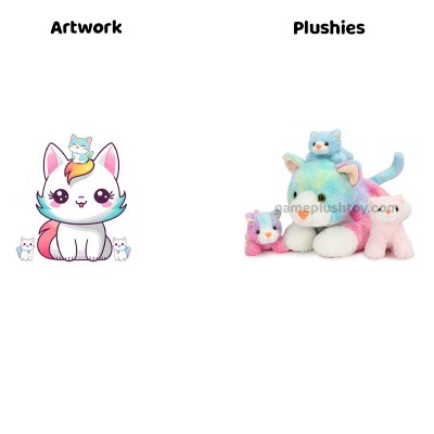 Novelty Plush 15.7-Inch Rainbow Cat