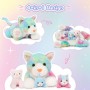 ノベルティぬいぐるみ 15.7インチ レインボーキャットママと3匹の子猫のぬいぐるみセット 卸売ぬいぐるみ
