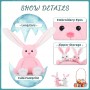 Osterhasen-Geschenk: Mama-Hasen-Plüschtier mit 2 Baby-Kaninchen-Spielzeugen, rosa, langohrige Stofftiere