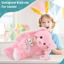 Osterhasen-Geschenk: Mama-Hasen-Plüschtier mit 2 Baby-Kaninchen-Spielzeugen, rosa, langohrige Stofftiere