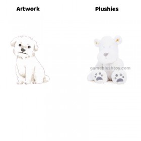 White Puppy Plush Soft Cotton Toy