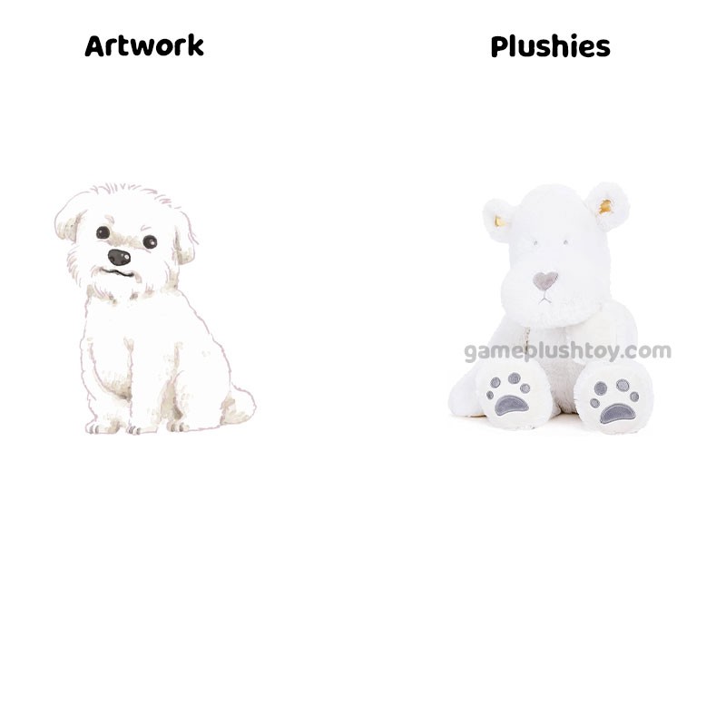 White Puppy Plush Soft Cotton Toy