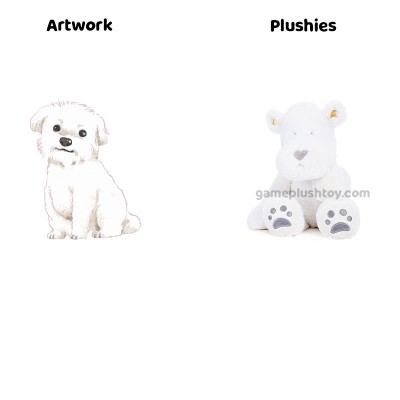 White Puppy Plush Soft Cotton Toy