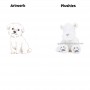 White Puppy Plush Soft Cotton Toy