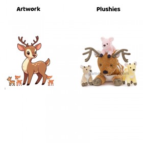 how to get Sika Deer Plush Toy Family Stuffed