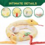 Grote pluche dieren groothandel gele slang pluche 80 inch boa constrictor met 3 baby slangen