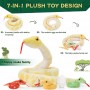 Grote pluche dieren groothandel gele slang pluche 80 inch boa constrictor met 3 baby slangen