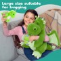 Groene dinosaurus pluchen katoenen knuffeldier, zacht en knuffelbaar cadeau voor verjaardagen, feesten, Kerstmis en babyshowers
