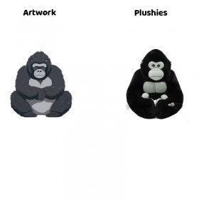 Reuze knuffelgorilla met 3 babygorilla's erin Groothandel in pluchen speelgoedleverancier