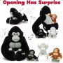 Reuze knuffelgorilla met 3 babygorilla's erin Groothandel in pluchen speelgoedleverancier