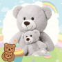 Grote teddybeer knuffeldier, zacht pluchen speelgoed in grijs voor kinderen, mama, baby, vriendin, Valentijns- en kerstcadeaus