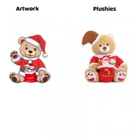 Grote kerstbeer, superzachte pluche knuffel. Perfect cadeau voor kinderen en volwassenen voor de feestdagen.