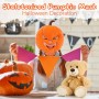Pumpkin Head Teddy Bear Halloween Plush Toy for Kids Fun Spooky Party Favor and Haunted House Decor