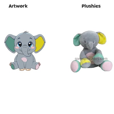 Baby Plush Elephant Toy with Colorful Accents