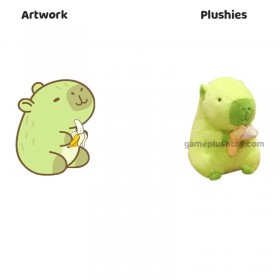 Green Capybara Plush Toy Peeling Banana