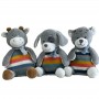where to get Cute Stuffed Dog Colorful Scarf Spotted Gray Dog Buddy Plush Toy