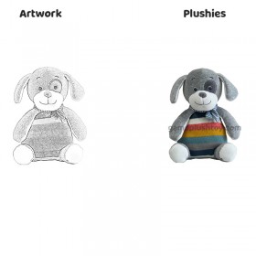 Cute Stuffed Dog Colorful