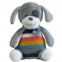Cute Stuffed Dog Colorful Scarf Spotted Gray Dog Buddy Plush Toy