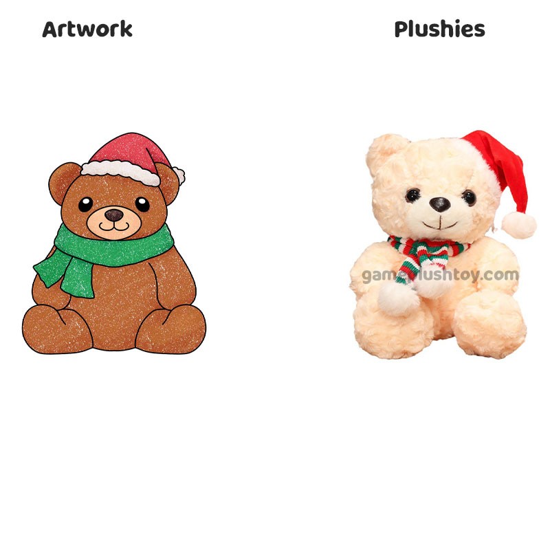Christmas Teddy Bear Plush Custom Logo Printed Stuffed Bear for Kids