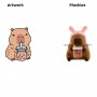 Capybara Plush Toy Milk Tea Drinking