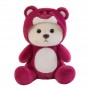 Peluche Ours Fraise Chapeau Réversible Peluche Cartoon pour Cadeaux et Fêtes