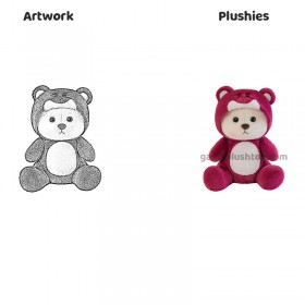 イチゴクマのぬいぐるみ リバーシブルハット 漫画ぬいぐるみ ギフトやパーティーに