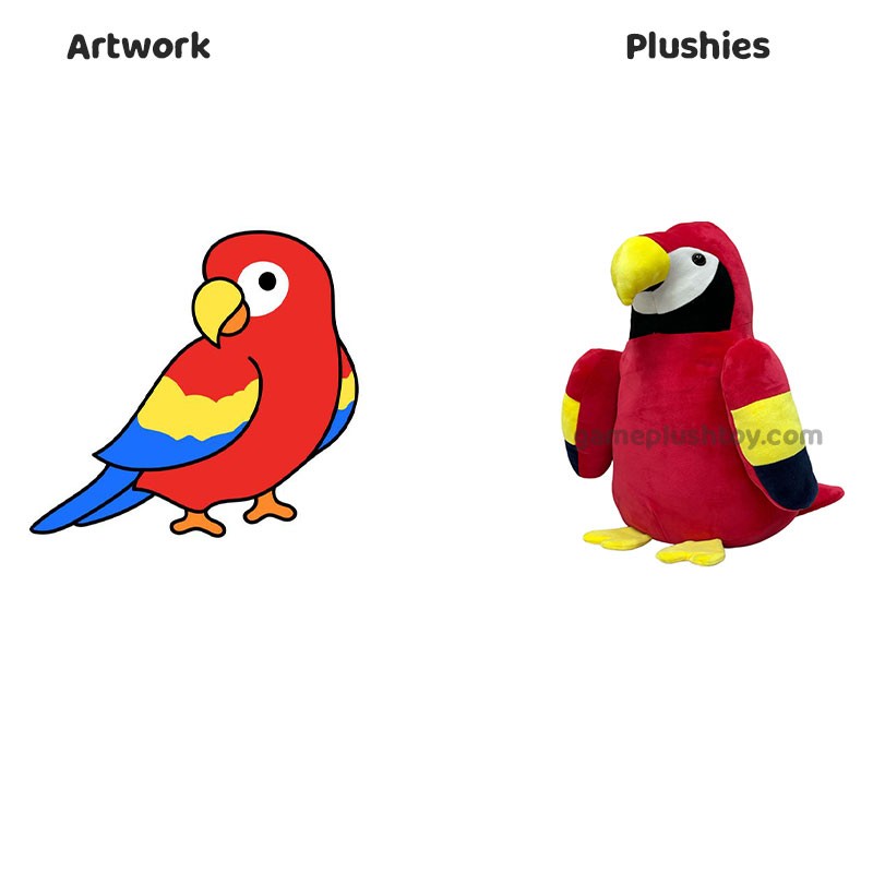 Juguete de peluche personalizado OEM, loro, pájaro, peluche suave, regalo navideño