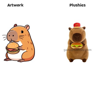 Peluche Capybara en gros, jouet en peluche lesté, usine d'animaux en peluche Red Hat Hamburger