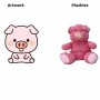 Peluche Cochon Dessin Animé Adorable Poupée Animale en Peluche Cadeau Bébé
