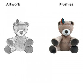 Teddybär-Plüschtier, einzigartig, exquisit, Häuptling Bär John, weiches Tier