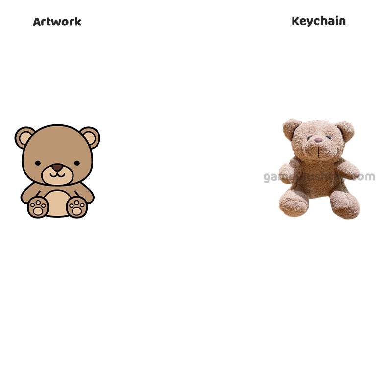 Teddy Bear Plush Keychain 11cm
