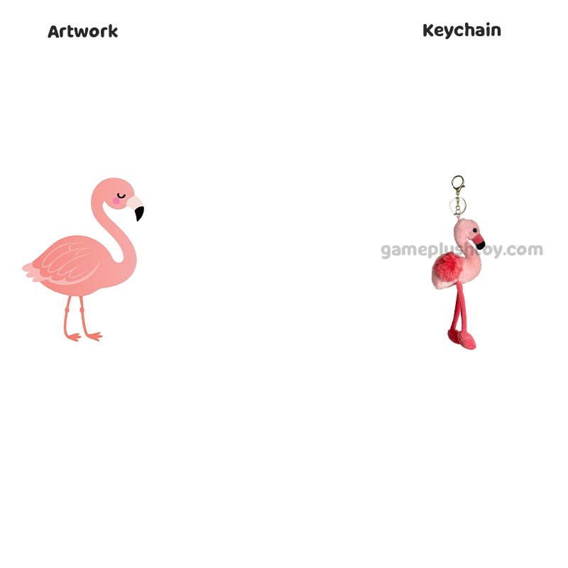 Mini Flamingo Plush Keychain